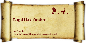 Magdits Andor névjegykártya